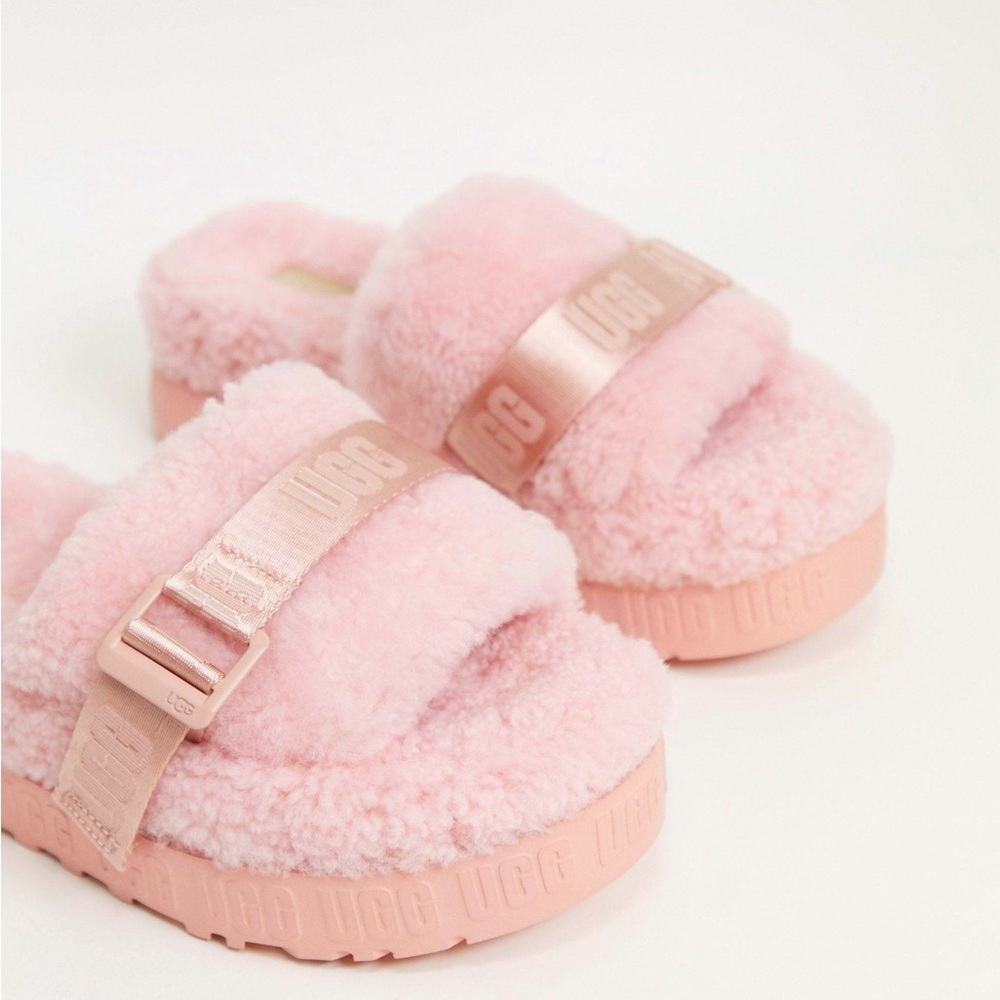 UGG Pink Fluffy Slippers